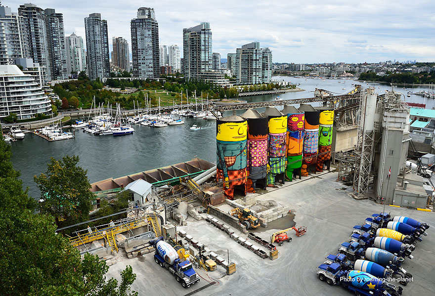 Twin Brothers Turn 70 Ft Silos In Vancouver Into Colorful Giants