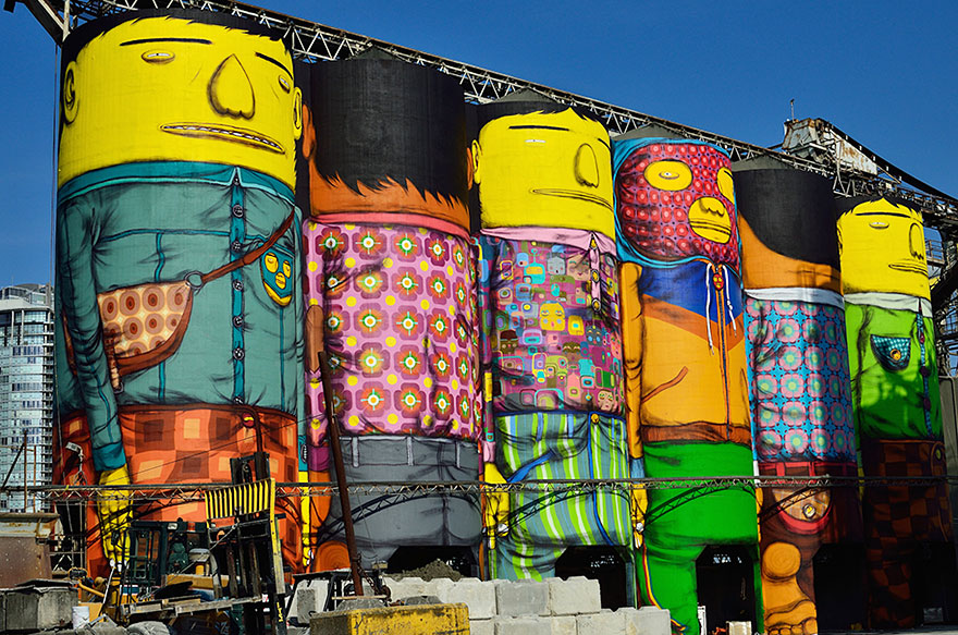 Twin Brothers Turn 70 Ft Silos In Vancouver Into Colorful Giants