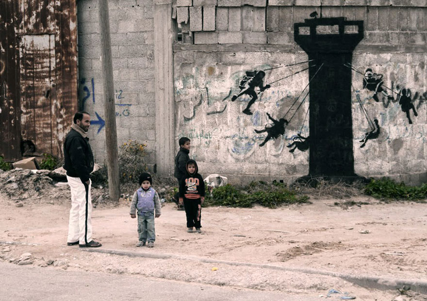 Banksy Sneaks Into Gaza To Create Controversial Street Art