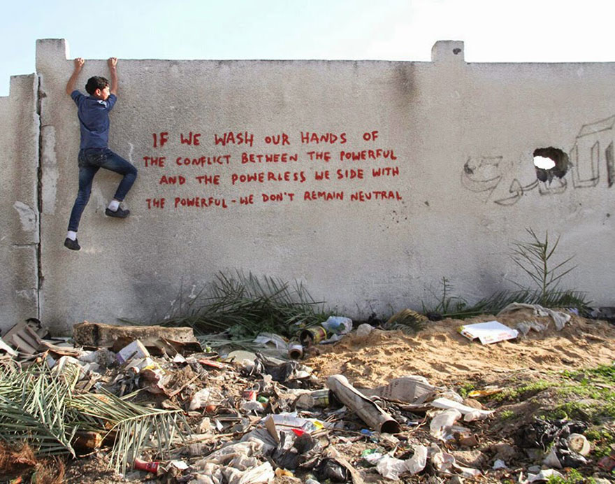 Banksy Sneaks Into Gaza To Create Controversial Street Art