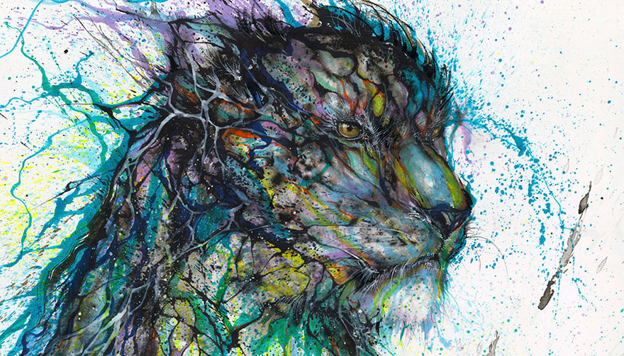 Splattered Ink Animal Portraits By Chinese Artist Hua Tunan Splattered Ink Animal Portraits By Chinese Artist Hua Tunan