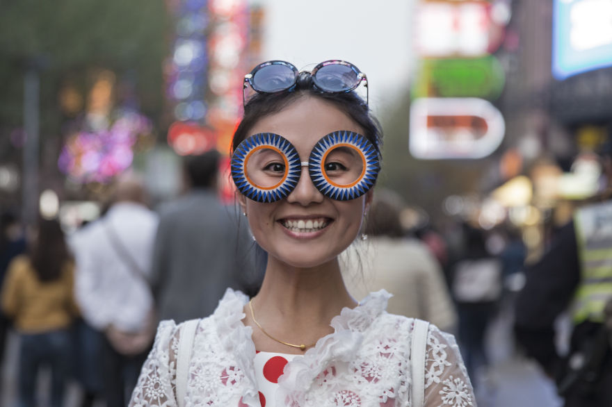 Iranian Artist Takes Bizarre Eyeware Into The Streets Of Shanghai