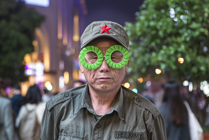 Iranian Artist Takes Bizarre Eyeware Into The Streets Of Shanghai