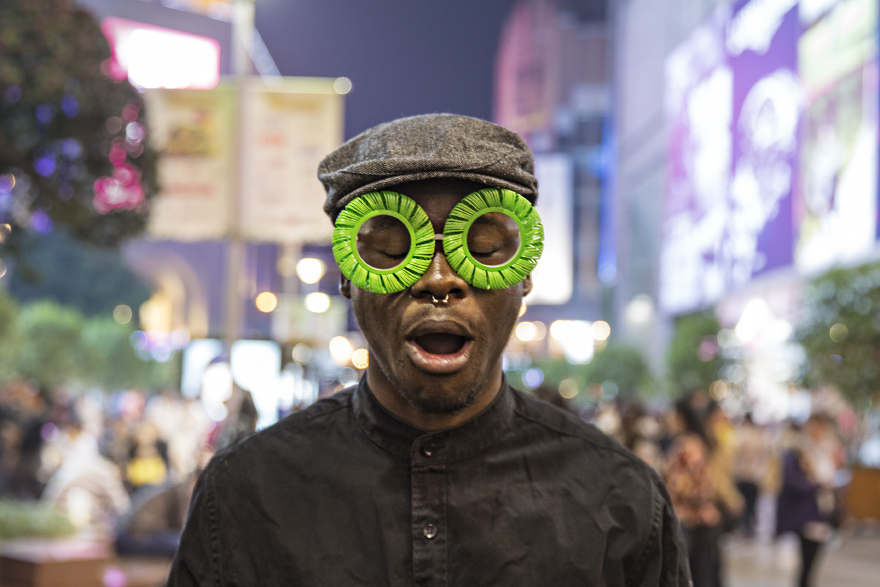 Iranian Artist Takes Bizarre Eyeware Into The Streets Of Shanghai