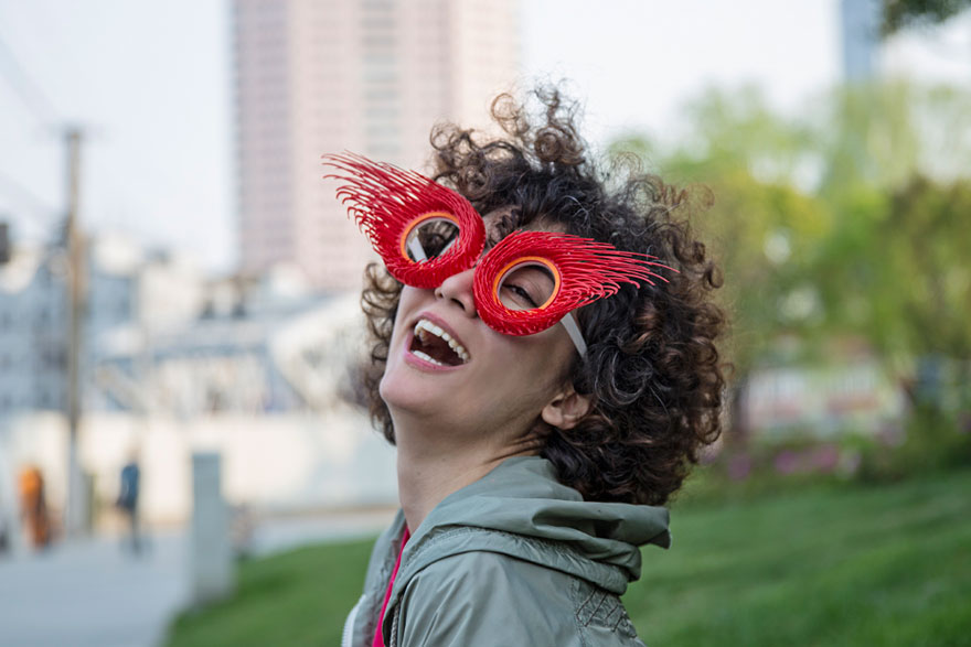 Iranian Artist Takes Bizarre Eyeware Into The Streets Of Shanghai