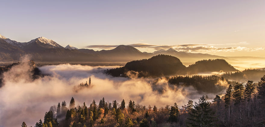 Spectacular Sunrise At Lake Bled In Slovenia Spectacular Sunrise At Lake Bled In Slovenia