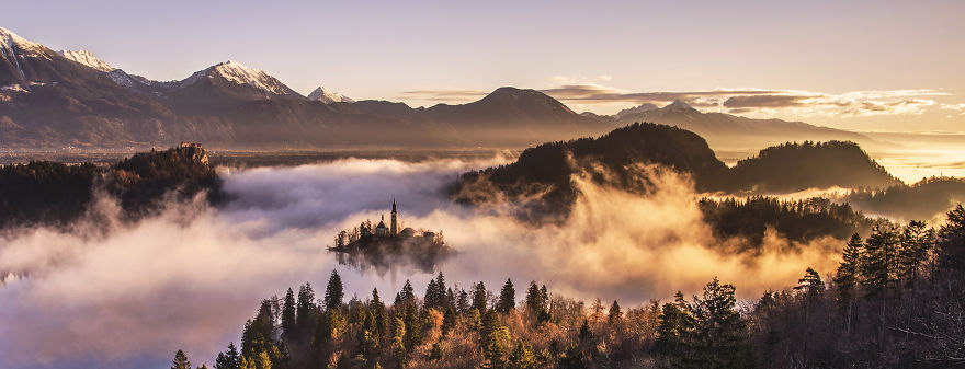 Spectacular Sunrise At Lake Bled In Slovenia Spectacular Sunrise At Lake Bled In Slovenia