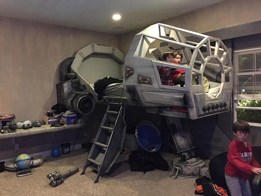 Father Builds His Son A Star Wars Millennium Falcon Bed