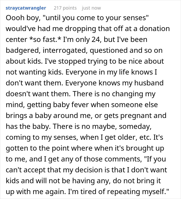 Overbearing Aunt Stashes Crib In Childfree Niece’s Storage For When She “Comes To Her Senses” Overbearing Aunt Stashes Crib In Childfree Niece’s Storage For When She “Comes To Her Senses”