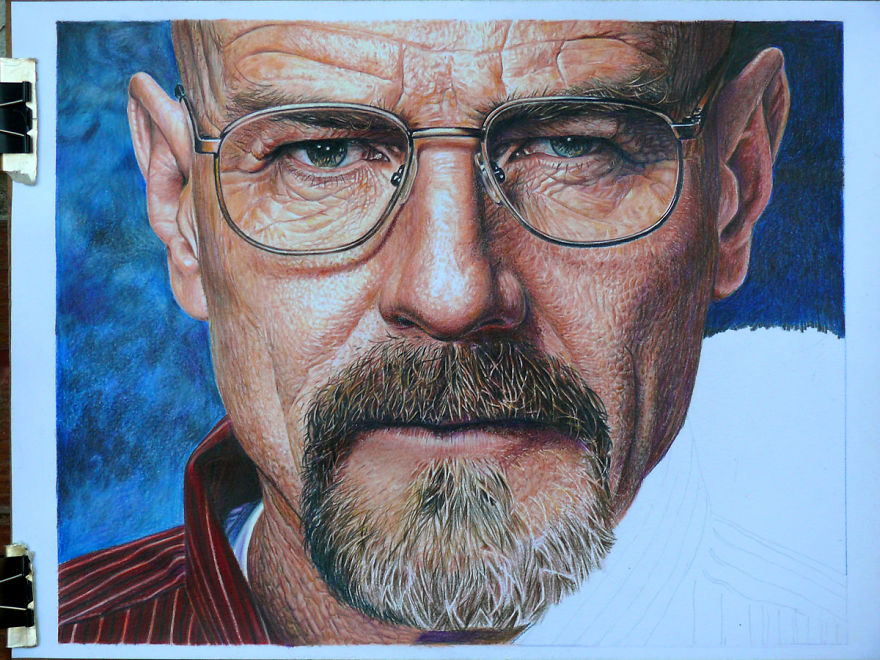 I Drew A Hyper-Realistic Portrait Of Walter White In 60 Hours I Drew A Hyper-Realistic Portrait Of Walter White In 60 Hours