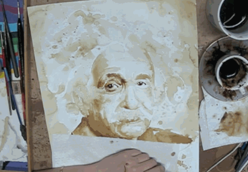 My Portrait Of Albert Einstein Made With Coffee My Portrait Of Albert Einstein Made With Coffee