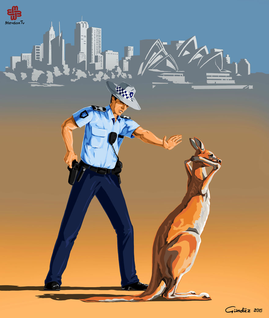 Satirical Illustrations Of Police Officers Around The World Satirical Illustrations Of Police Officers Around The World