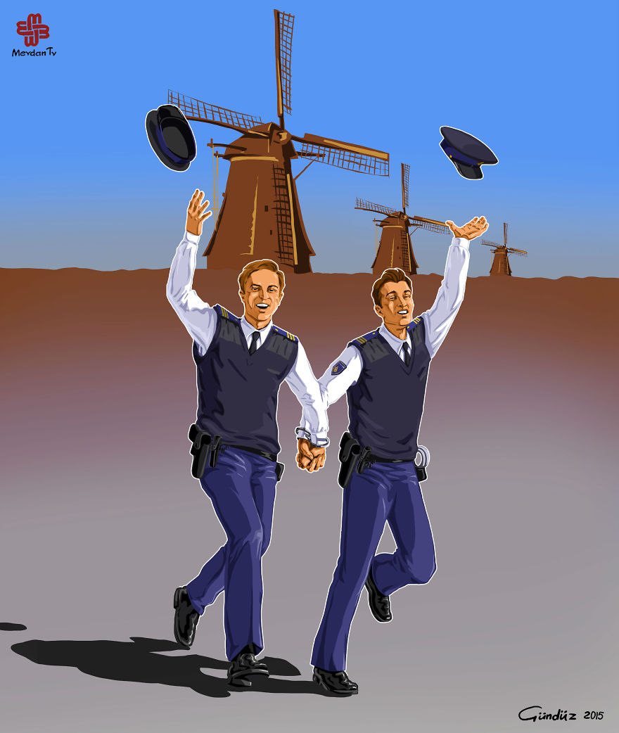 Satirical Illustrations Of Police Officers Around The World Satirical Illustrations Of Police Officers Around The World