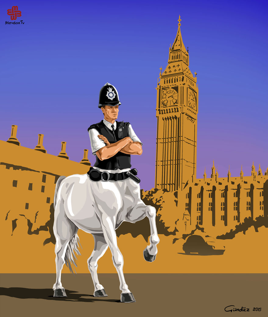 Satirical Illustrations Of Police Officers Around The World Satirical Illustrations Of Police Officers Around The World