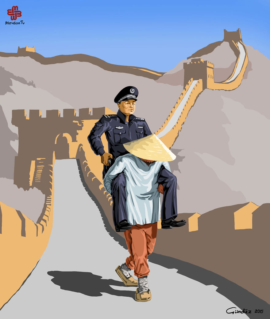 Satirical Illustrations Of Police Officers Around The World