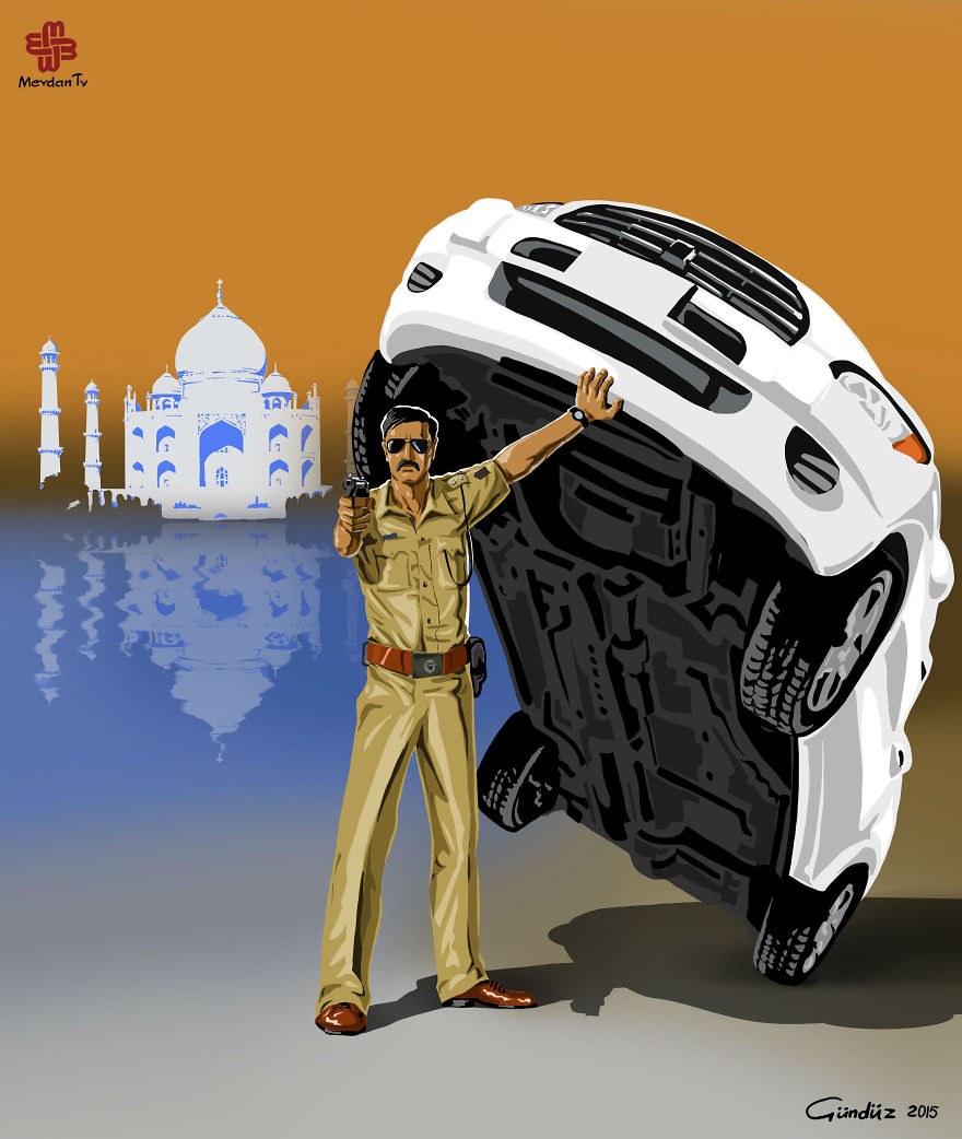 Satirical Illustrations Of Police Officers Around The World Satirical Illustrations Of Police Officers Around The World