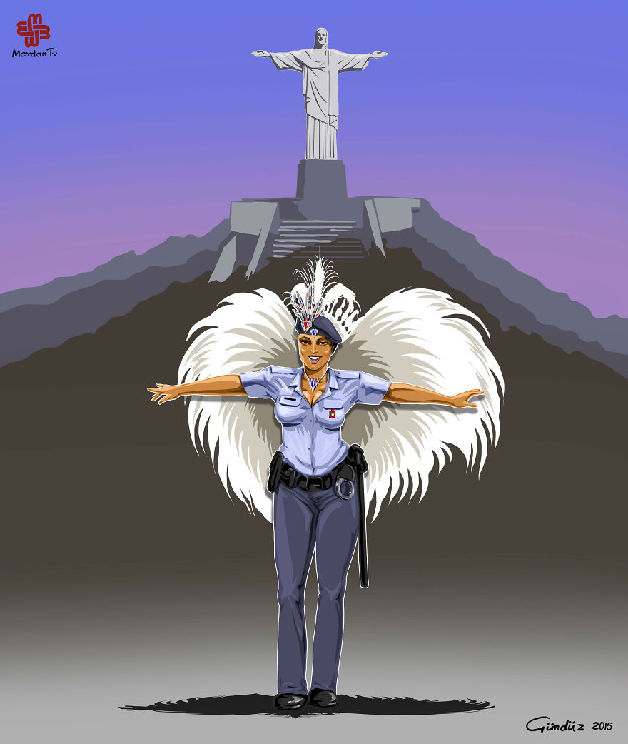 Satirical Illustrations Of Police Officers Around The World Satirical Illustrations Of Police Officers Around The World