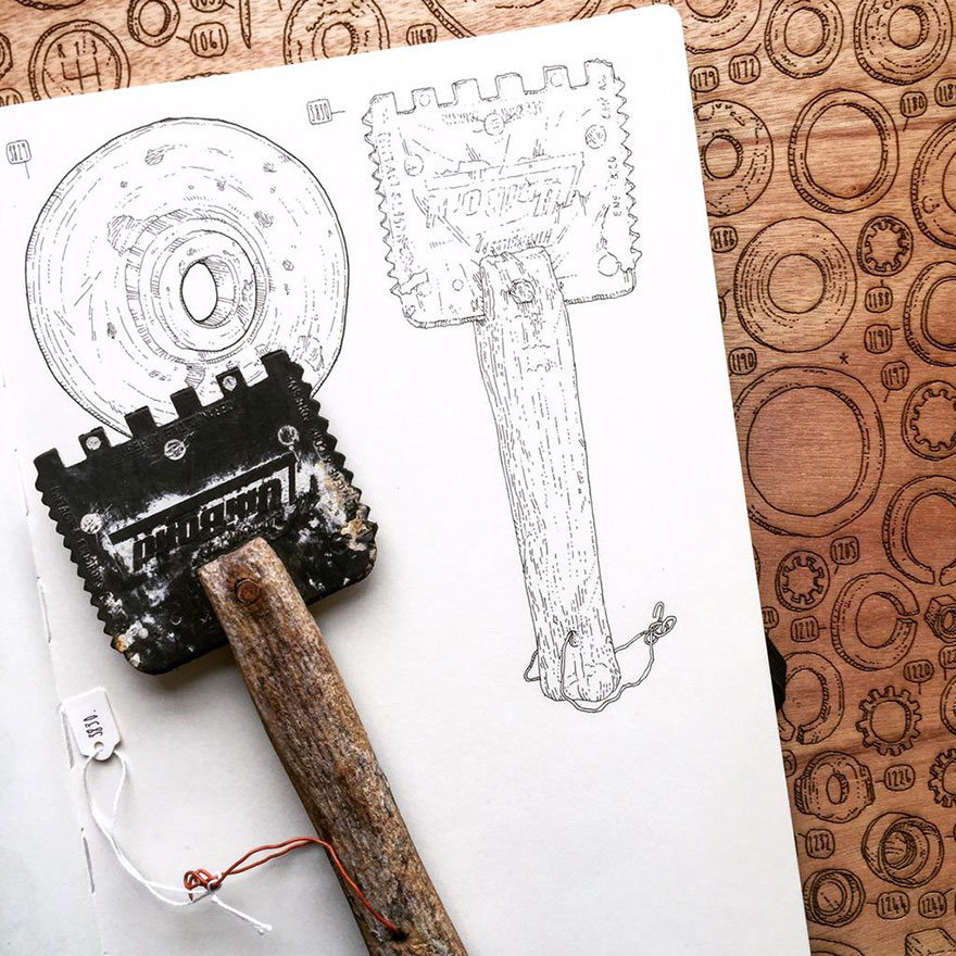 Artist Celebrates Late Grandfather By Drawing Each Of The 100,000+ Items He Left In His Toolshed Artist Celebrates Late Grandfather By Drawing Each Of The 100,000+ Items He Left In His Toolshed