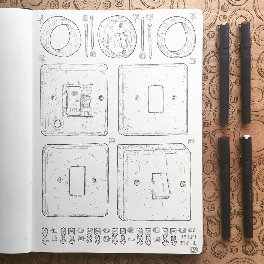 Artist Celebrates Late Grandfather By Drawing Each Of The 100,000+ Items He Left In His Toolshed Artist Celebrates Late Grandfather By Drawing Each Of The 100,000+ Items He Left In His Toolshed