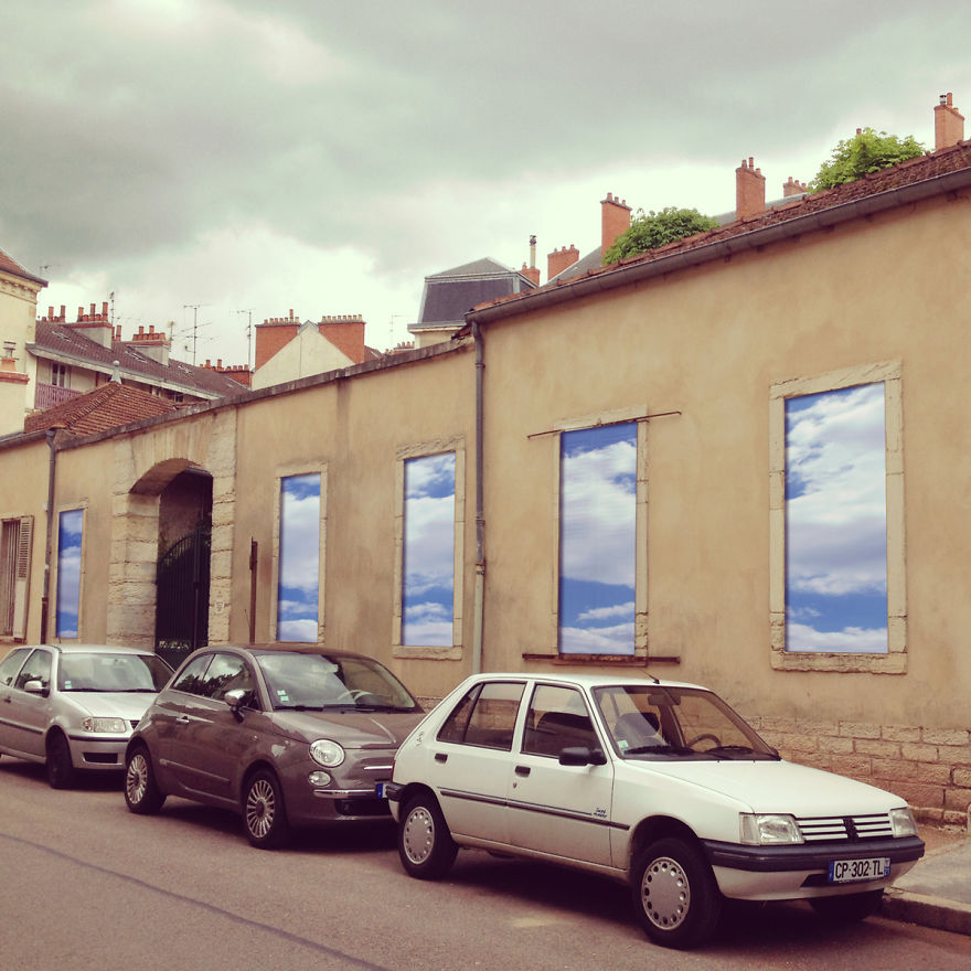 I Put Cloud Prints On Buildings To Brighten City Streets I Put Cloud Prints On Buildings To Brighten City Streets