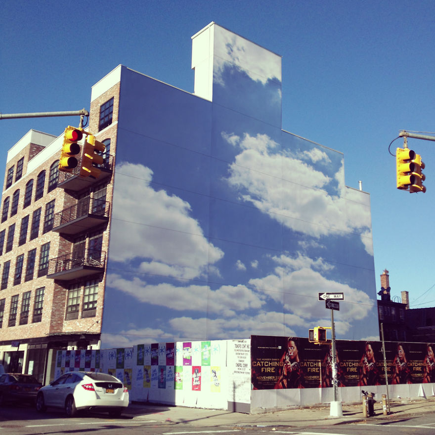 I Put Cloud Prints On Buildings To Brighten City Streets I Put Cloud Prints On Buildings To Brighten City Streets