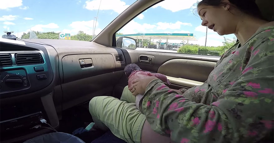Woman Gives Birth To 10lb Baby In Car While Husband Films And Drives To Hospital
