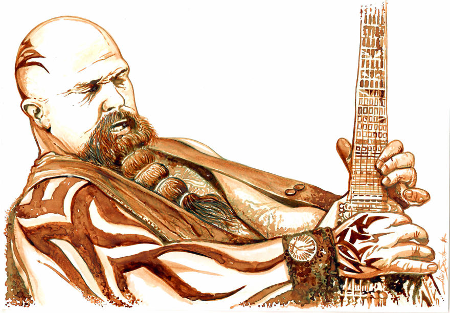 My Coffee Paintings Of Rock & Roll And Pop Culture Characters My Coffee Paintings Of Rock & Roll And Pop Culture Characters