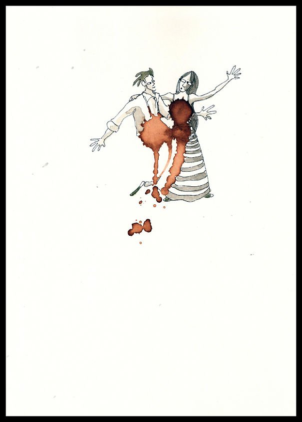 I Use Coffee Stains To Create Cute Little Drawings I Use Coffee Stains To Create Cute Little Drawings