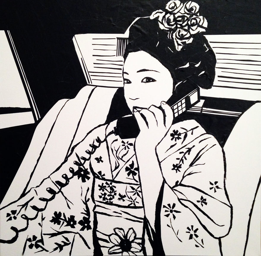 Art Created With Bits Of Ripped Up Tape Art Created With Bits Of Ripped Up Tape