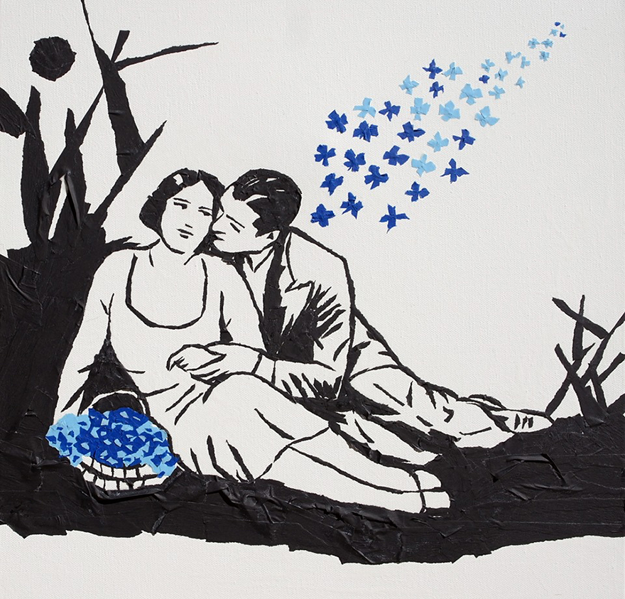 Art Created With Bits Of Ripped Up Tape Art Created With Bits Of Ripped Up Tape