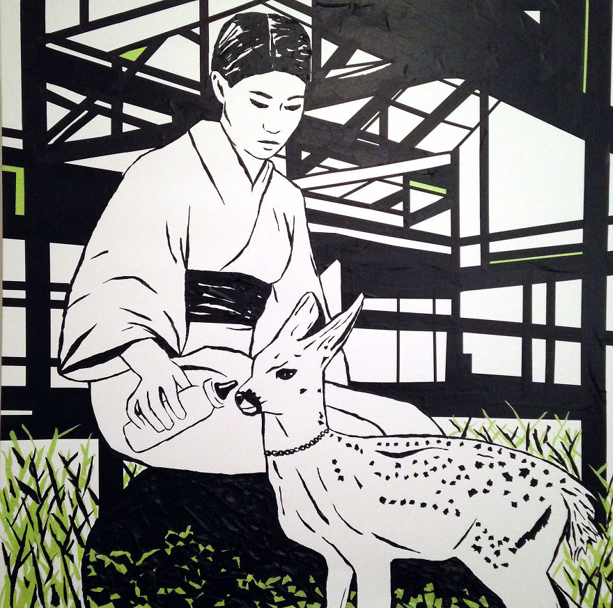 Art Created With Bits Of Ripped Up Tape Art Created With Bits Of Ripped Up Tape