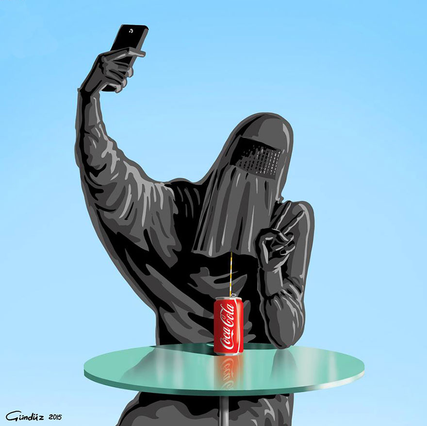 Holy Selfie: Satirical Illustrations Of Religious People By Gunduz Agayev Holy Selfie: Satirical Illustrations Of Religious People By Gunduz Agayev