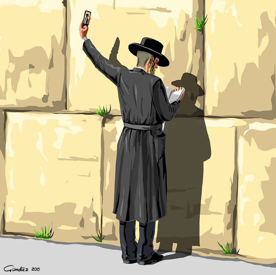 Holy Selfie: Satirical Illustrations Of Religious People By Gunduz Agayev Holy Selfie: Satirical Illustrations Of Religious People By Gunduz Agayev