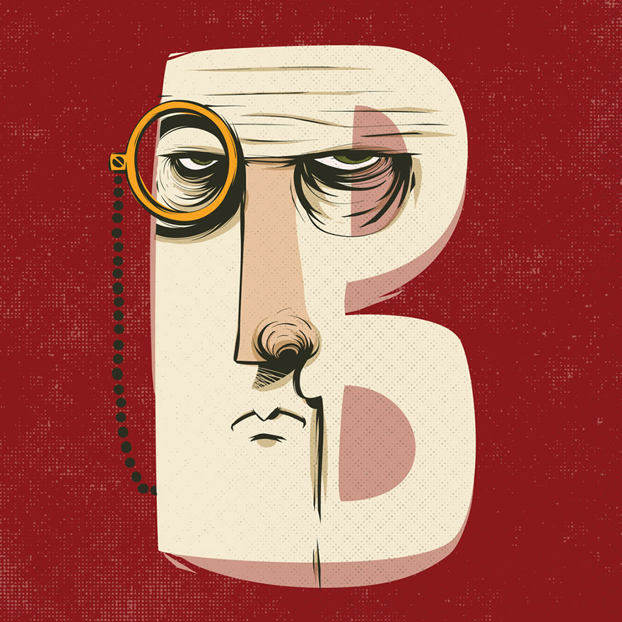 Letters Turned Into Faces With Beautiful Typography