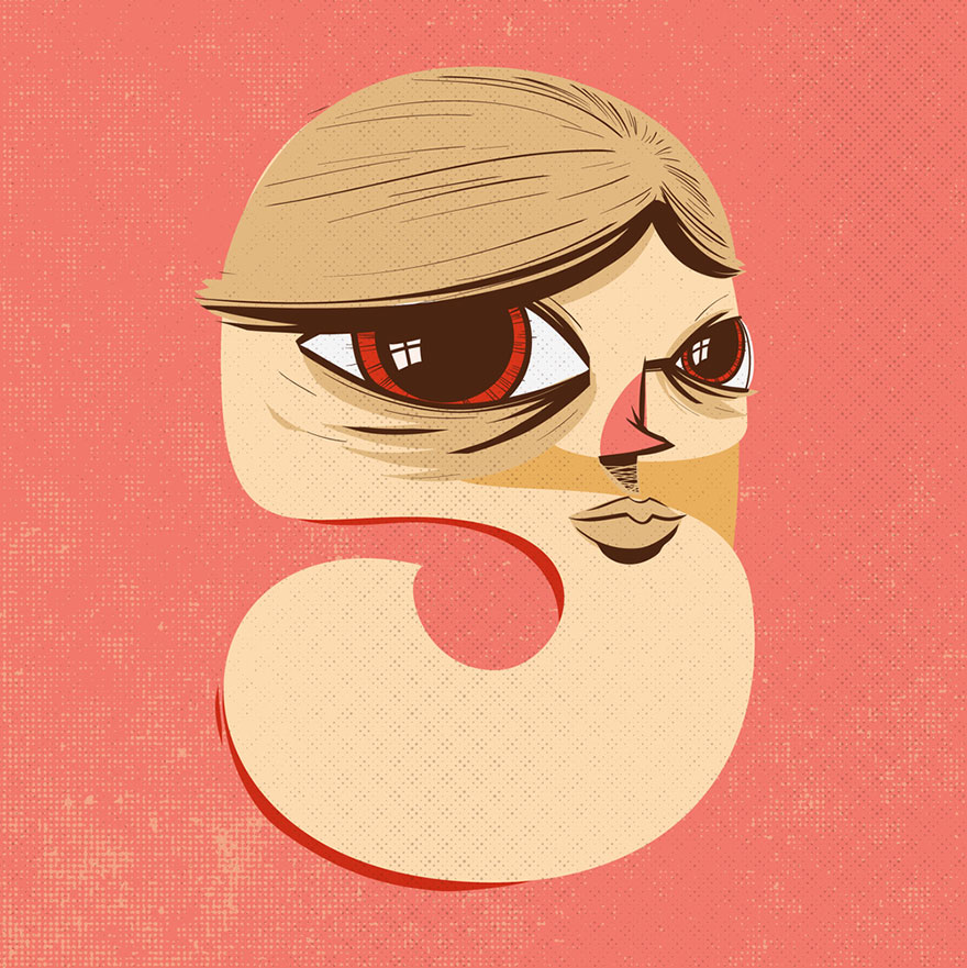 Letters Turned Into Faces With Beautiful Typography