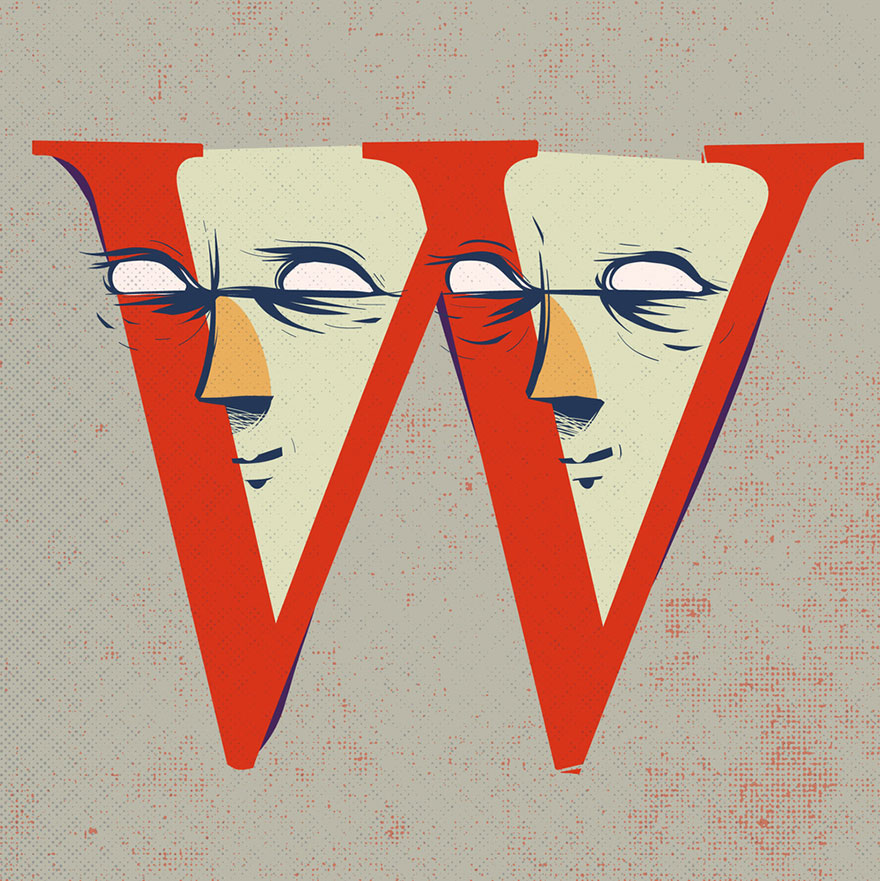 Letters Turned Into Faces With Beautiful Typography