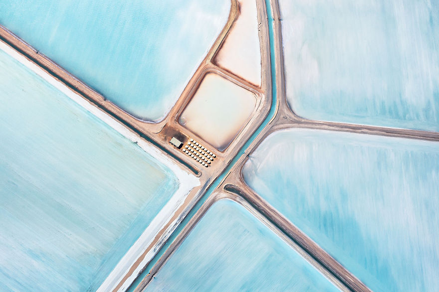 Blue Salt Fields In Australia Look Like Paintings From Above Blue Salt Fields In Australia Look Like Paintings From Above