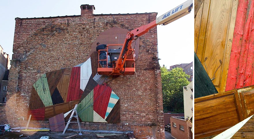 Artist Turns Old Wooden Doors Into Giant Street Art Murals Artist Turns Old Wooden Doors Into Giant Street Art Murals
