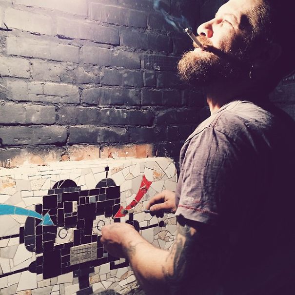 Robot Sink: My Newest Mosaic For A Bar In Russia Robot Sink: My Newest Mosaic For A Bar In Russia