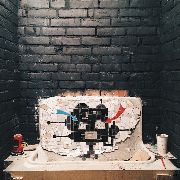 Robot Sink: My Newest Mosaic For A Bar In Russia Robot Sink: My Newest Mosaic For A Bar In Russia