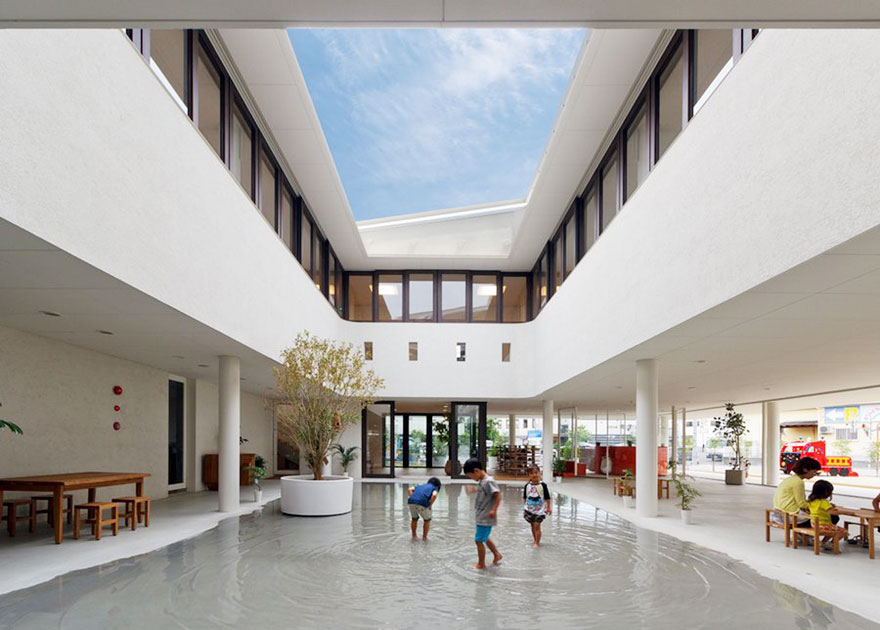 New Preschool In Japan Collects Rainwater Into Puddles For Kids To Play In New Preschool In Japan Collects Rainwater Into Puddles For Kids To Play In