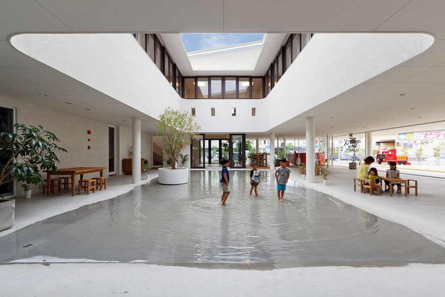 New Preschool In Japan Collects Rainwater Into Puddles For Kids To Play In New Preschool In Japan Collects Rainwater Into Puddles For Kids To Play In