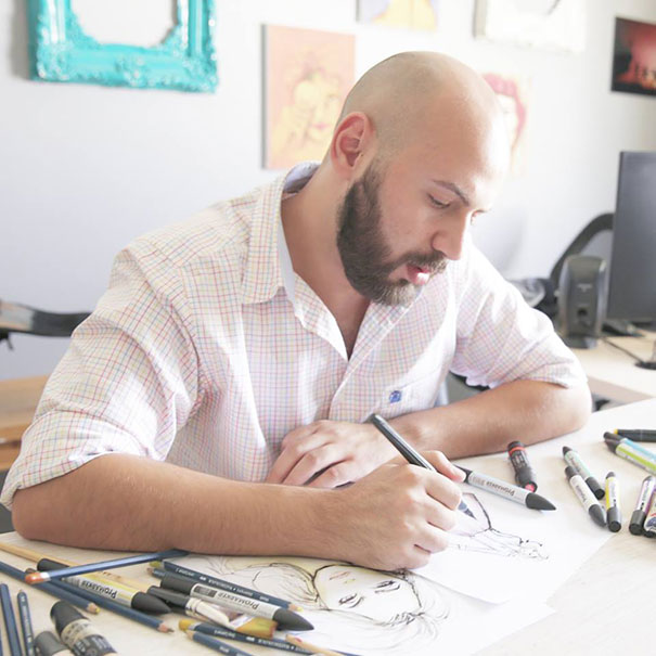 Fashion Illustrator Completes His Cut-Out Dresses With Clouds And Buildings Fashion Illustrator Completes His Cut-Out Dresses With Clouds And Buildings