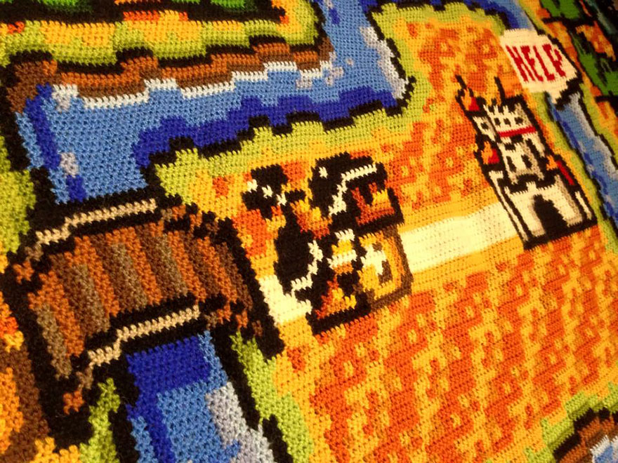 This Man Spent 6 Years Crocheting a Super Mario Bros Map Blanket This Man Spent 6 Years Crocheting a Super Mario Bros Map Blanket