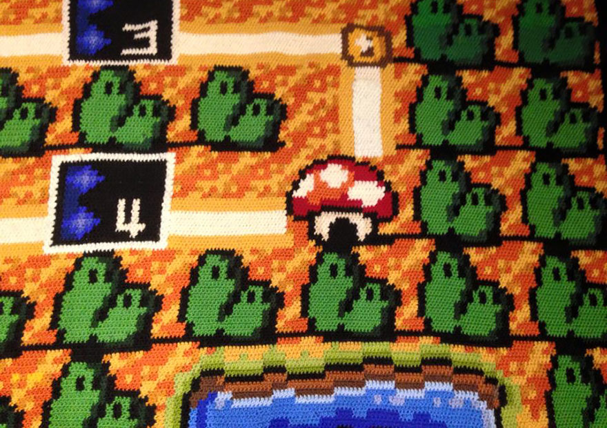 This Man Spent 6 Years Crocheting a Super Mario Bros Map Blanket This Man Spent 6 Years Crocheting a Super Mario Bros Map Blanket