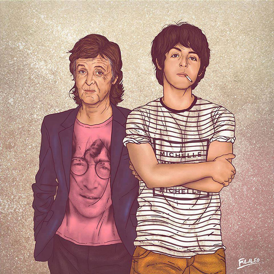 Before &#038; After: Old Celebrities With Their Younger Selves By Fulvio Alejandro
