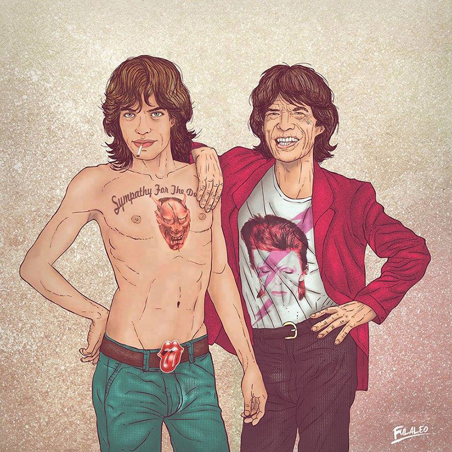 Before &#038; After: Old Celebrities With Their Younger Selves By Fulvio Alejandro