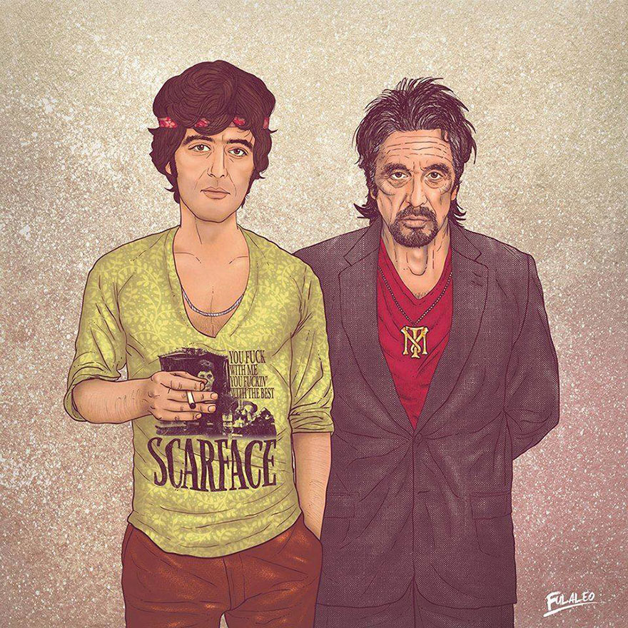 Before &#038; After: Old Celebrities With Their Younger Selves By Fulvio Alejandro
