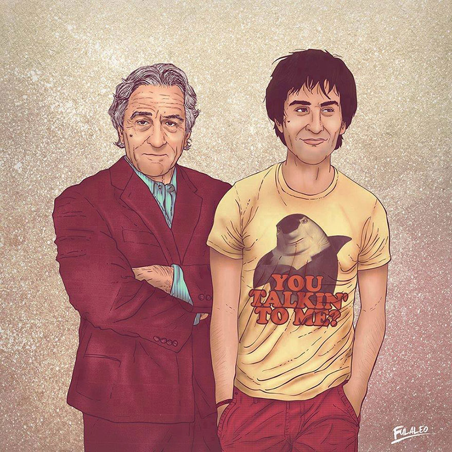 Before &#038; After: Old Celebrities With Their Younger Selves By Fulvio Alejandro