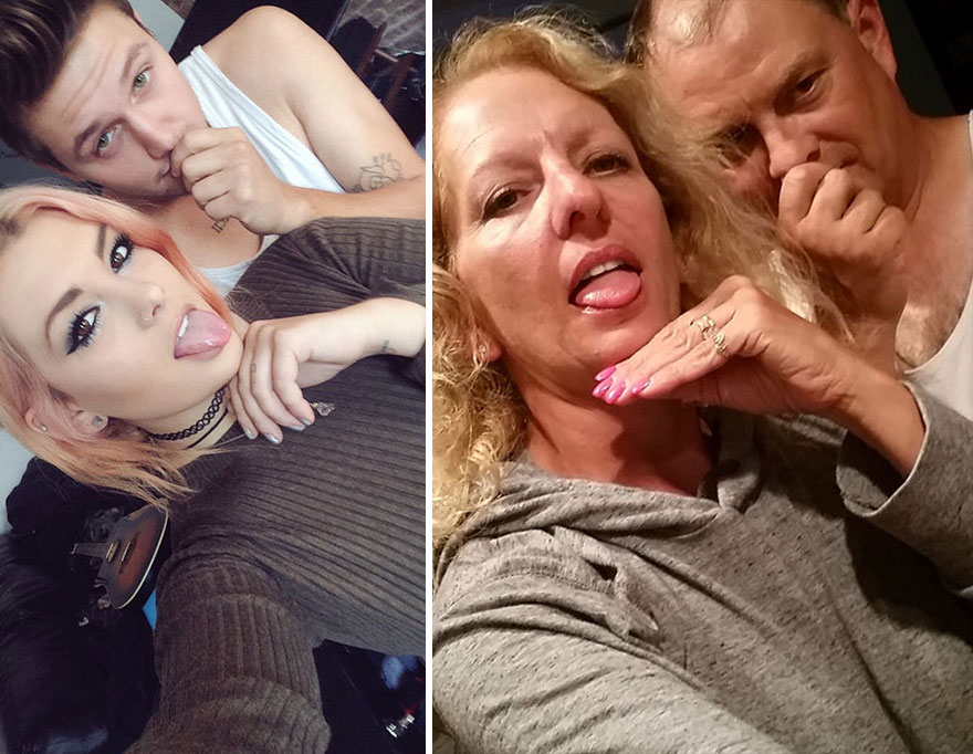 Parents Troll Daughter and Boyfriend by Recreating Their Facebook Selfies Parents Troll Daughter and Boyfriend by Recreating Their Facebook Selfies